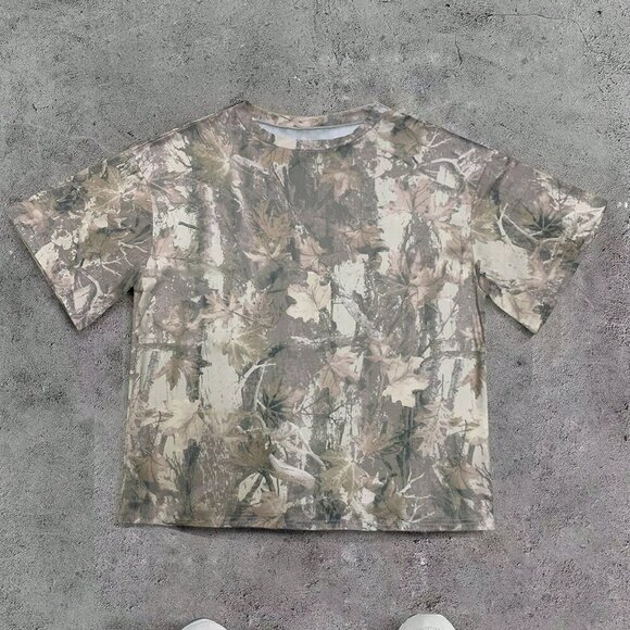 Army Green Casual Women's Loose Camouflage Print Short Sleeve T-Shirt - Picture 5 of 5
